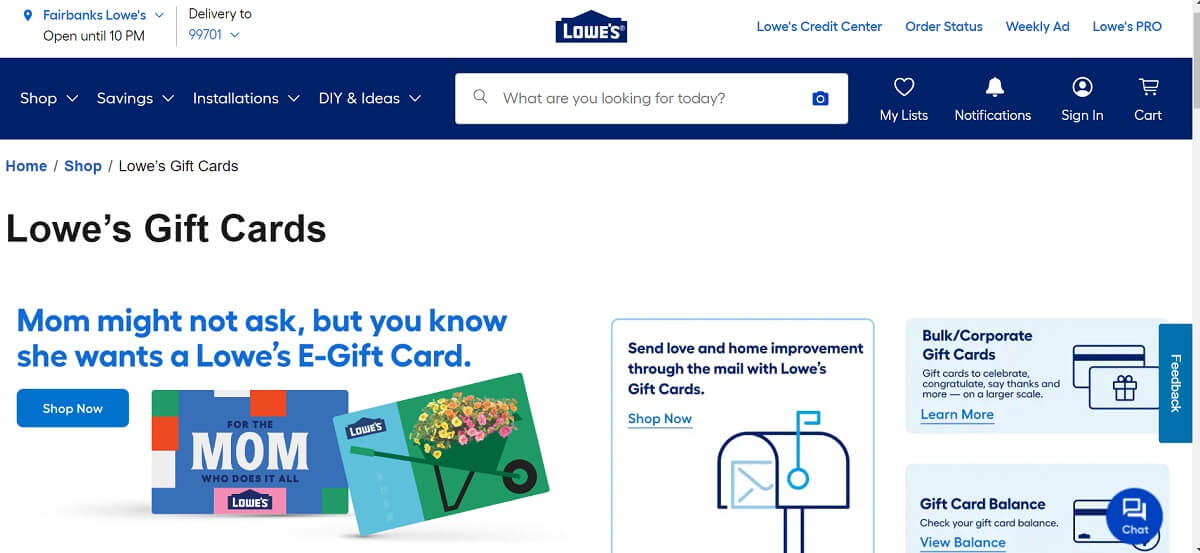 Lowe's In-Store Credit Card