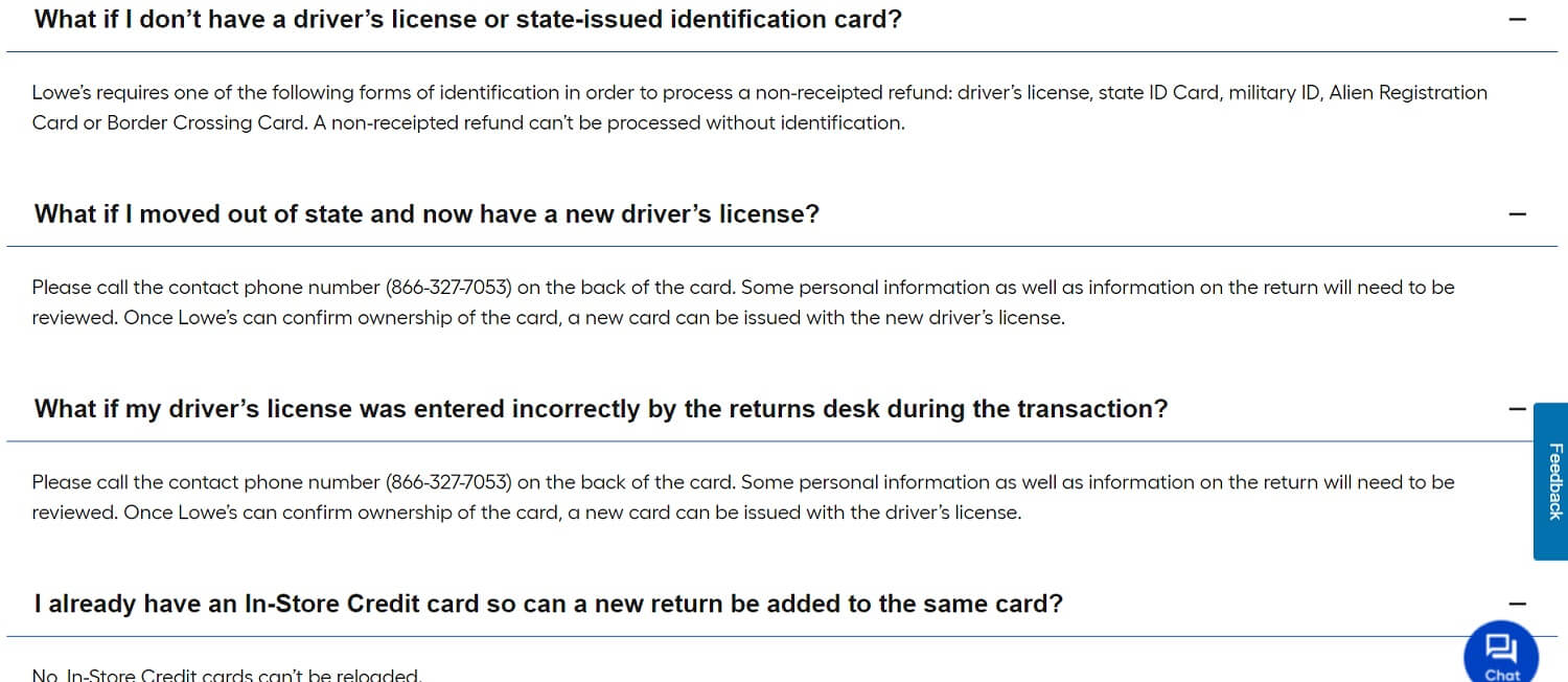 Lowe's In-Store Credit Card FAQ's
